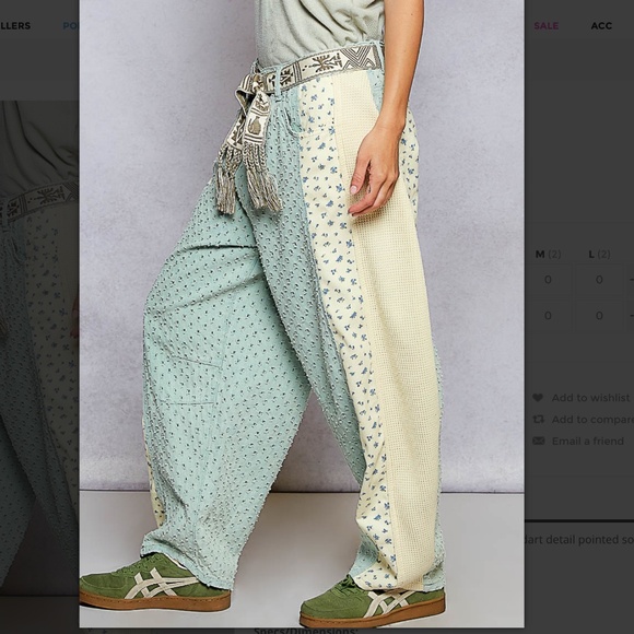 POL “ Detroit “ POL Relaxed Fit Textured Twill Pants in Sage SR15 - Picture 2 of 5